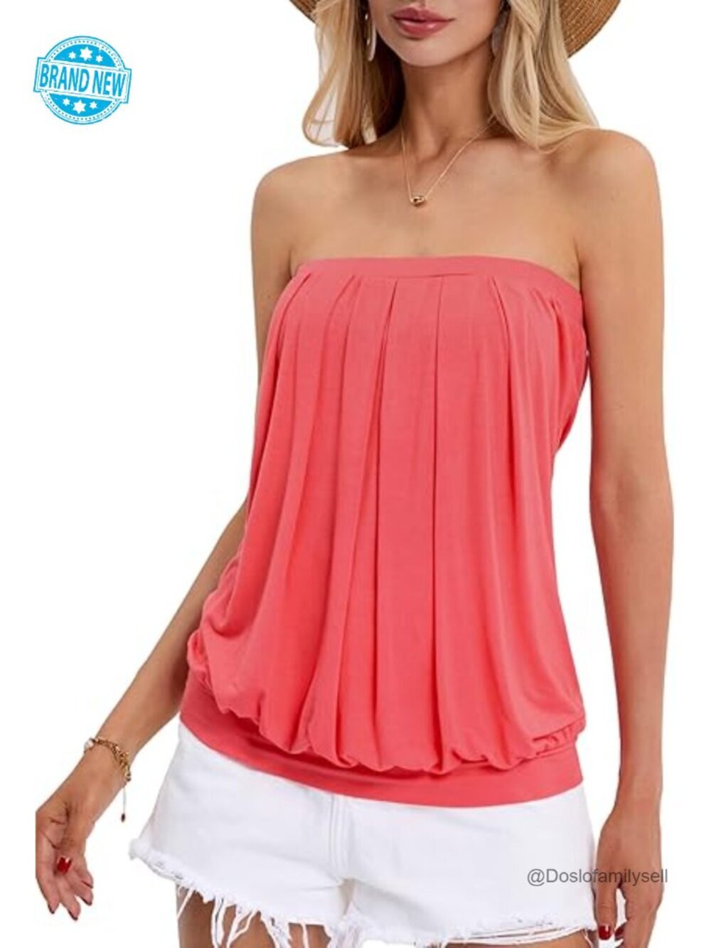 Strapless Bandeau Tube Top, Soft Rayon Blend, Stretchy Casual Tank